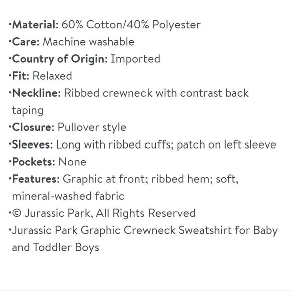 Jurassic Park Toddler Boys Festive Crewneck Sweatshirt - Picture 6 of 10